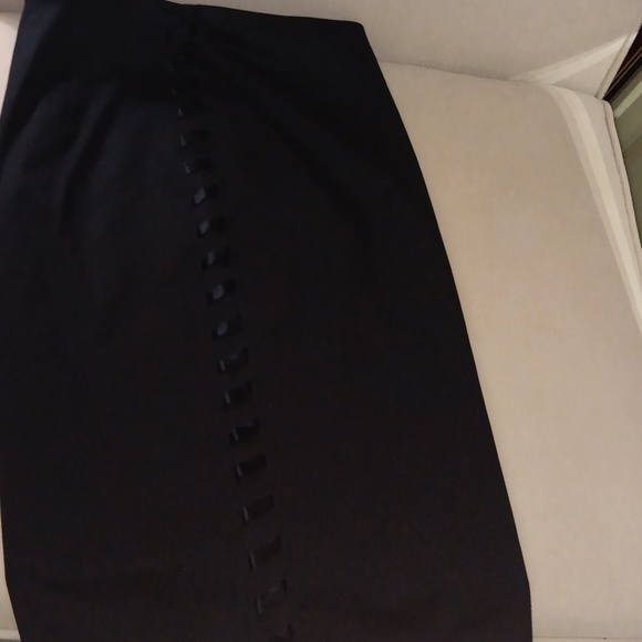 Marciano black matte satin skirt with side lacing - Picture 3 of 5